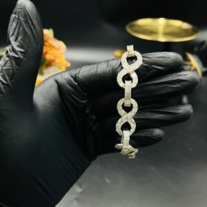 Iced Out Infinity Bracelet VVS Baguette Moissanite Dimaond 925 Sterling Silver