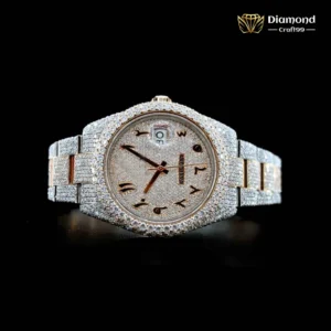 Iced Out Cartier Stainless Steel VVS Moissanite Diamond Watch